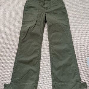 Olive Green Wide-Leg Pants
